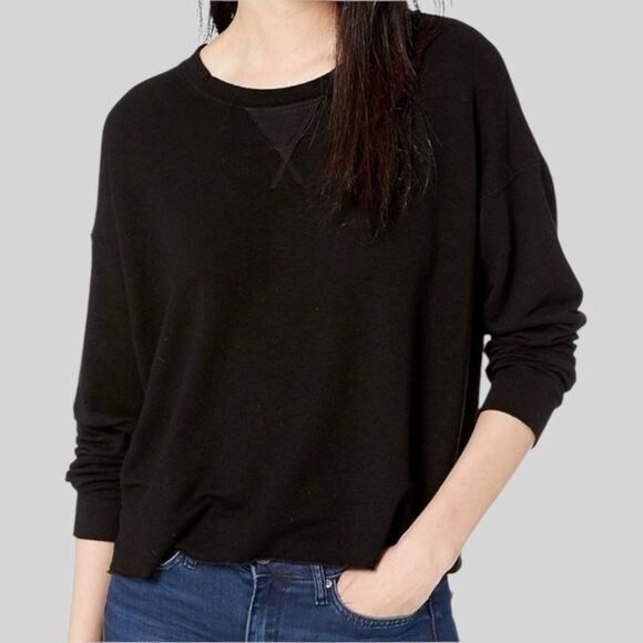 Splendid Dream Slub Pullover Sweater Sweatshirt Women's Size S Black Soft Lounge - Picture 1 of 16
